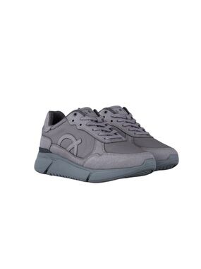 Loci Men's‎ Gray Echo Casual Sneakers with Chunky Sole Retro Sustainable Vegan